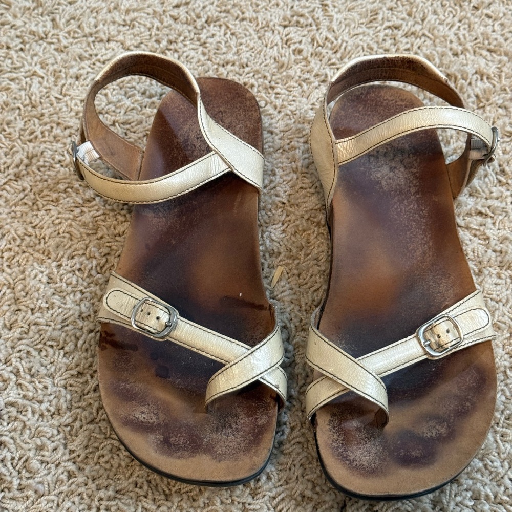 SAS Gold Strappy Sandals